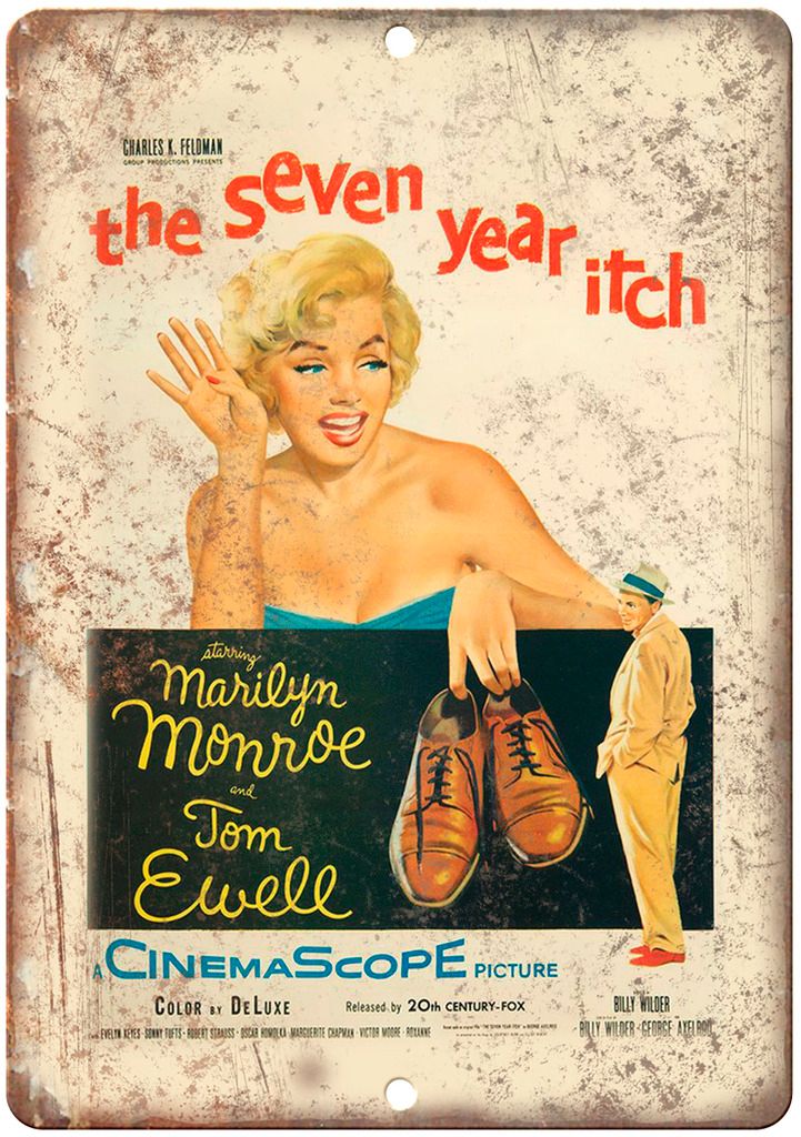 The Seven Year Itch Marilyn Monroe Tom Ewell Metal Sign