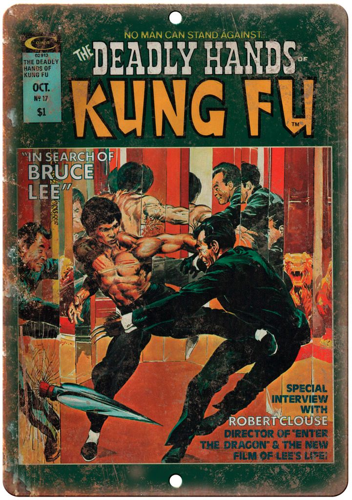 Curtis Comics Deadly Hands of Kung Fu Metal Sign