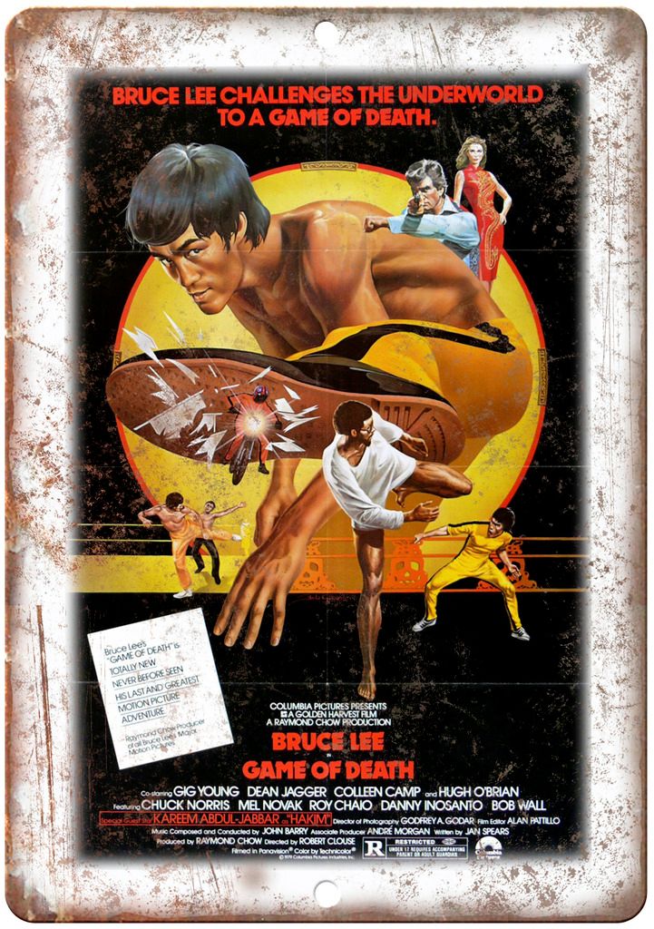 Bruce Lee Game of Death Vintage Movie Poster Metal Sign