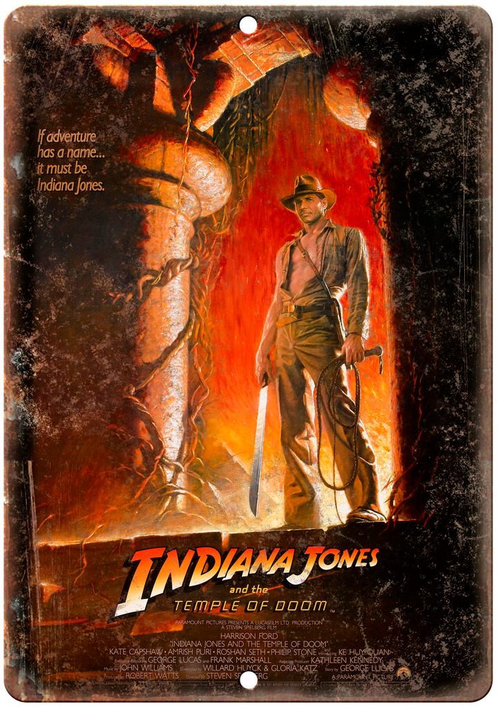 Indiana Jones and the Temple of Doom Poster Metal Sign