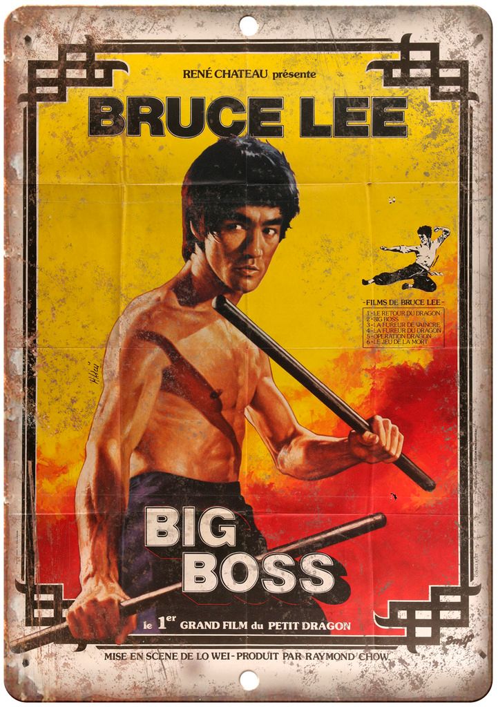 Bruce Lee Big Boss Rene Chateau Movie Poster Metal Sign