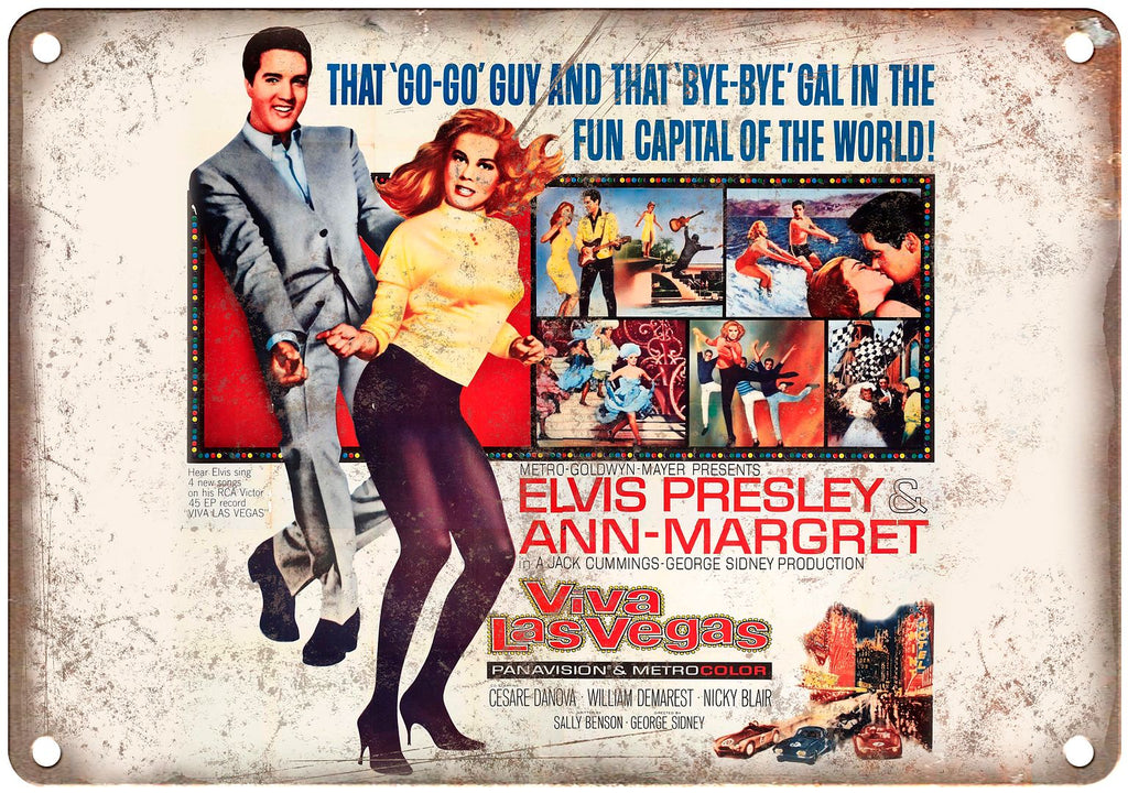 Viva Las Vegas Elvis Presley Ann Margret Metal Sign