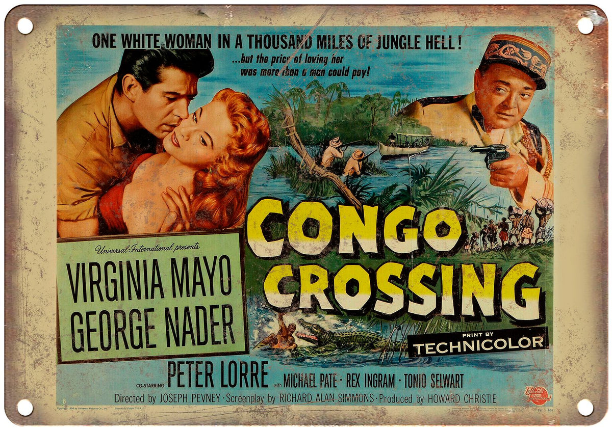 Congo Crossing Virginia Mayo Lobby Card Metal Sign | Rusty Walls ...