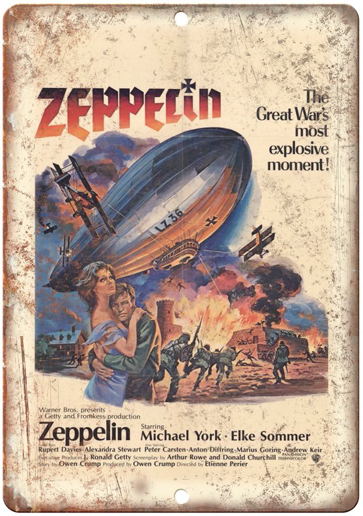 Zeppelin WW2 Michael York Movie Poster Metal Sign