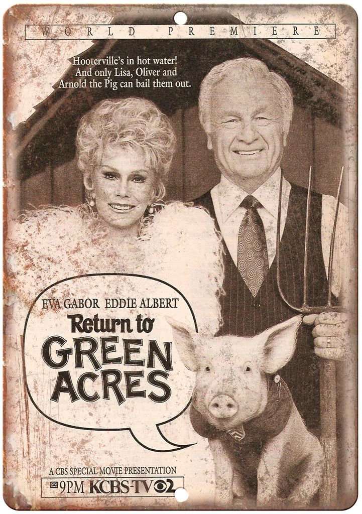 Return to Green Acres TV Guide Vintage Ad Metal Sign