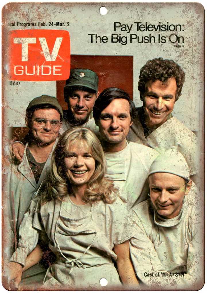 Mash TV Show TV Guide Cover Ad Metal Sign