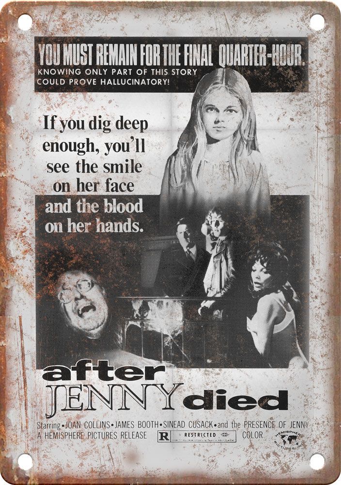 After Jenny Died Vintage Cinema Poster Metal Sign