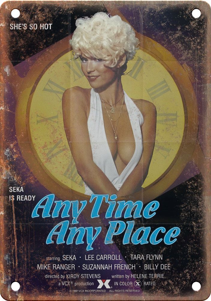 Any Time Any Place Vintage Cinema Poster Metal Sign