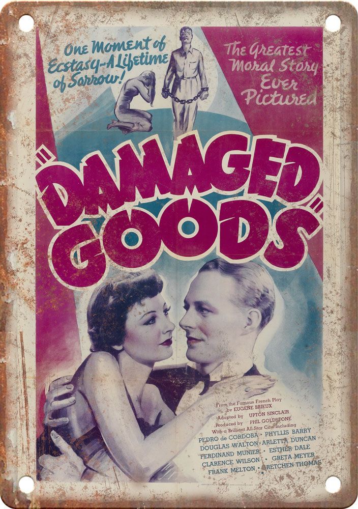 Damaged Goods Vintage Cinema Poster Metal Sign