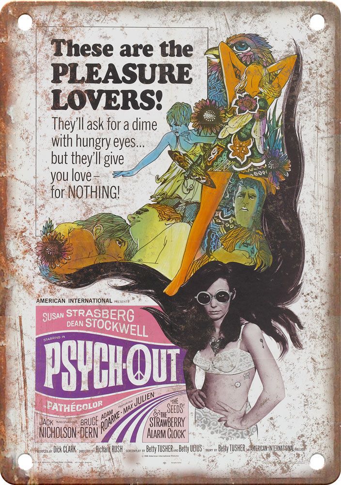 Psych-Out Susan Strasberg Movie Poster Reproduction Metal Sign