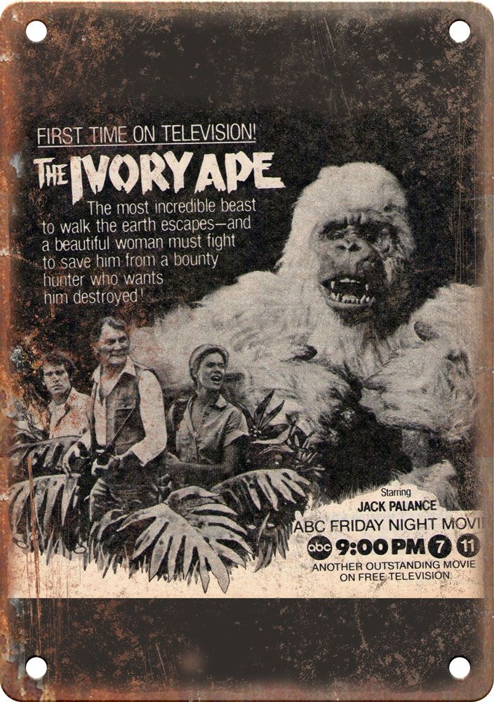 The Ivory Ape Jack Palance Movie Poster Reproduction Metal Sign