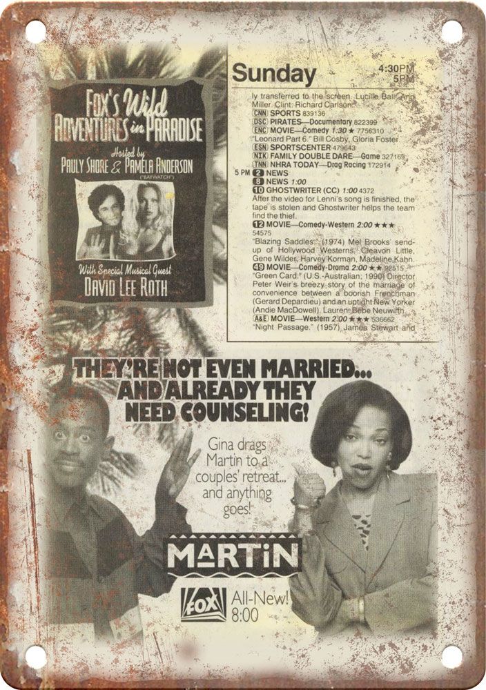 Martin TV Show TV Guide Ad Reproduction Metal Sign