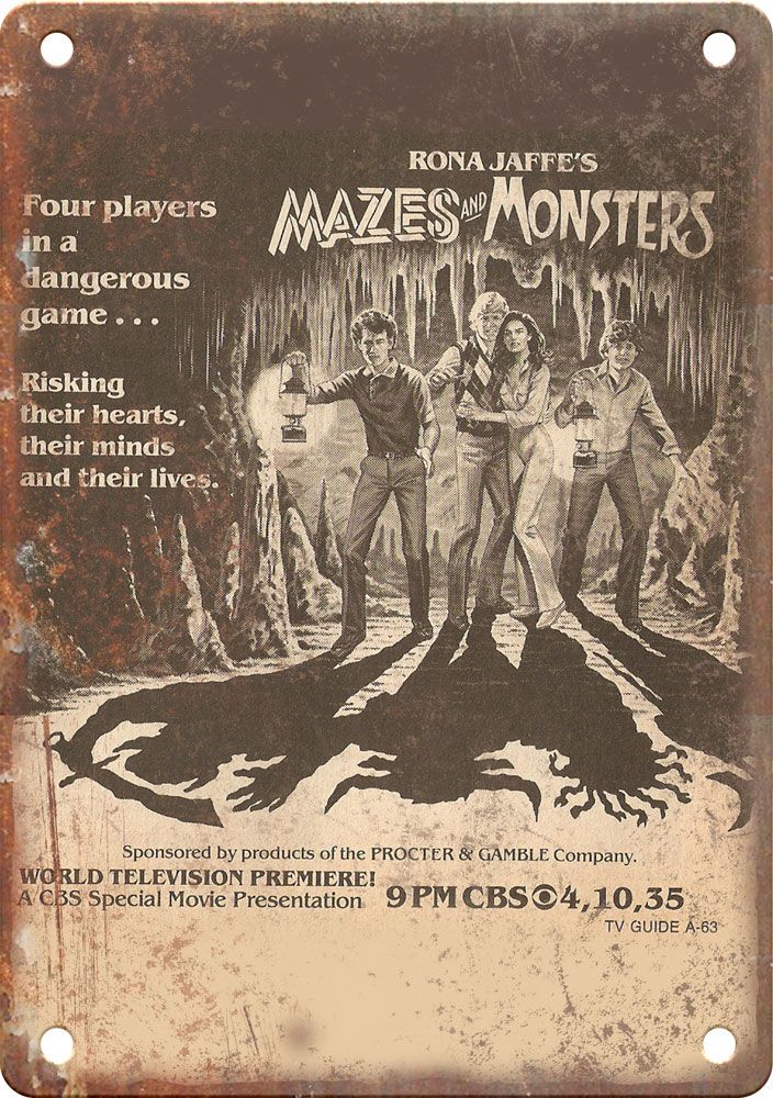 Rona Jaffe's Mazes and Monsters TV Show Reproduction Metal Sign