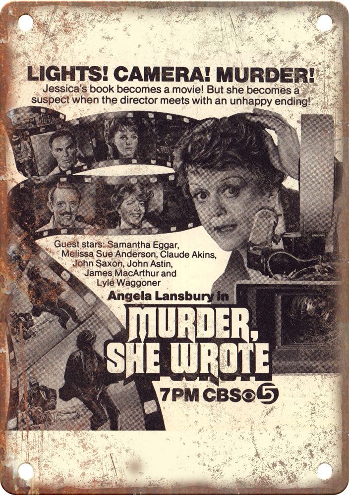 Murder She Wrote TV Show Ad Reproduction Metal Sign