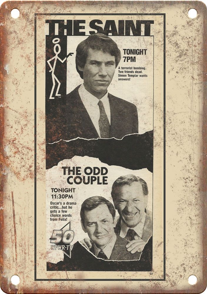 The Odd Couple TV Show Ad Reproduction Metal Sign