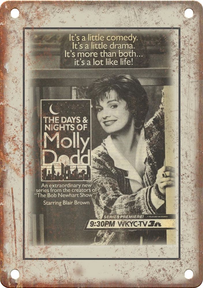 Days and Nights of Molly Dodd TV Show Ad Reproduction Metal Sign