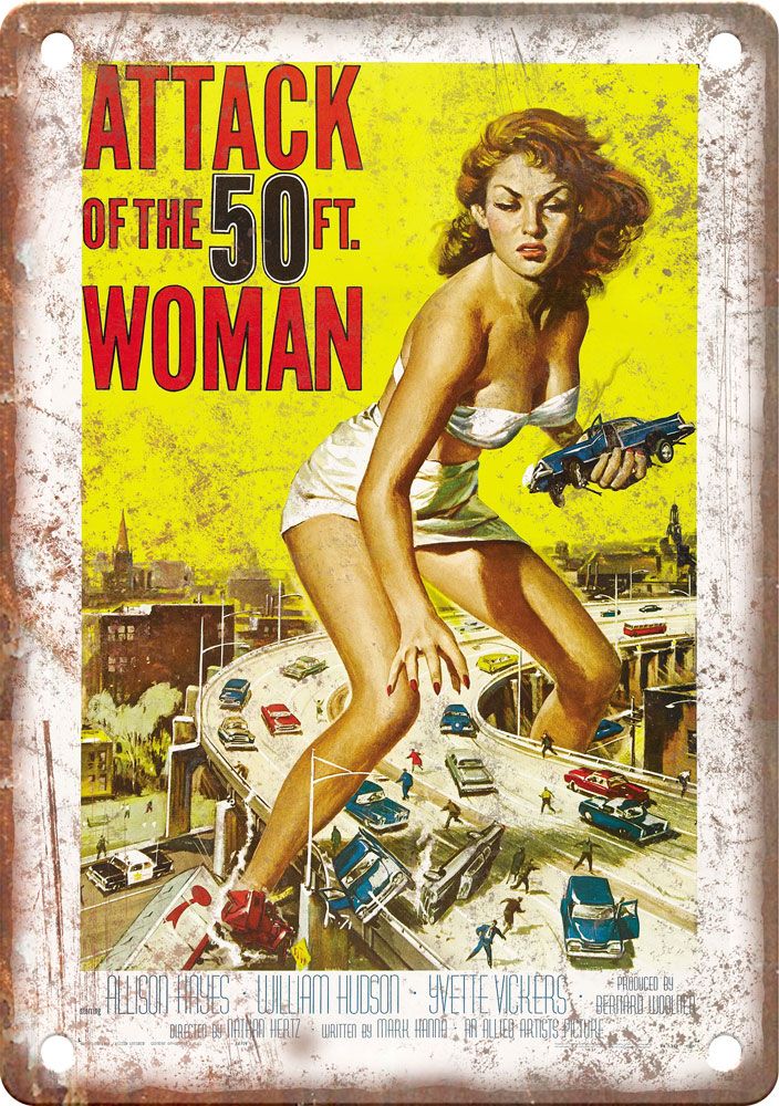 Attack of the 50 ft Woman Movie Poster Metal Sign