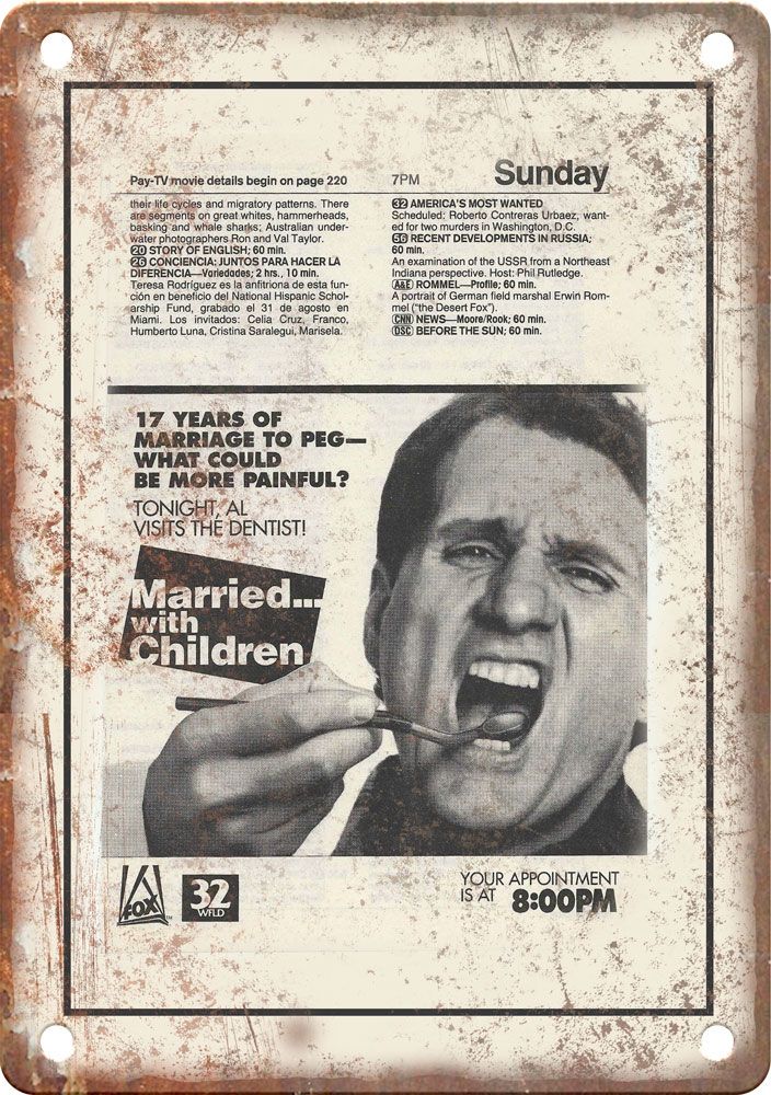 Married with Children TV Show Ad Reproduction Metal Sign