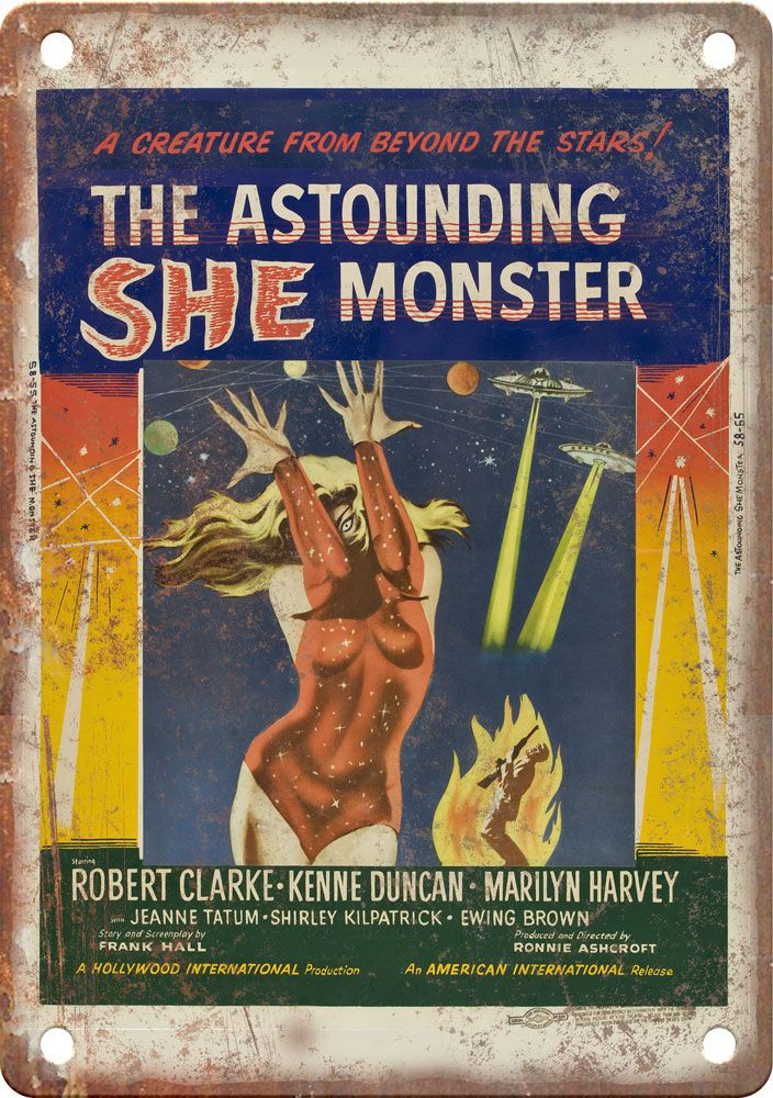 Astonding She Monster Cinema Poster Metal Sign