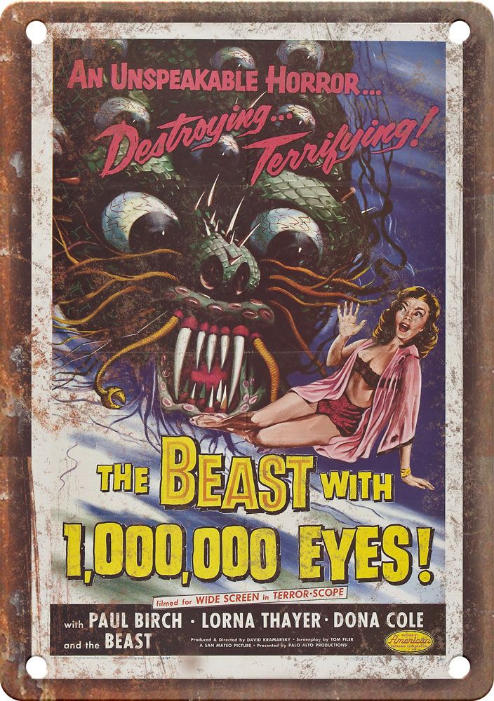 Beast With 1,000,000 Eyes Movie Poster Metal Sign