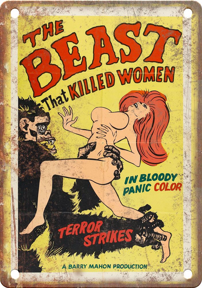 The Beast that Killed Women Movie Poster Metal Sign