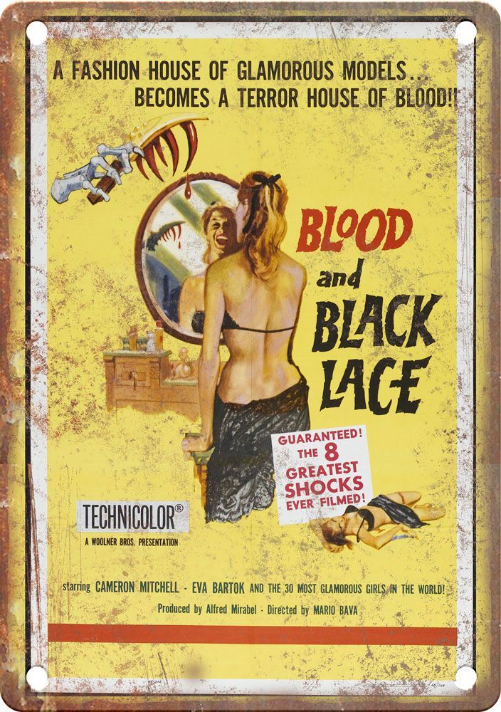 Blood and Black Lace Vintage Movie Poster Metal Sign