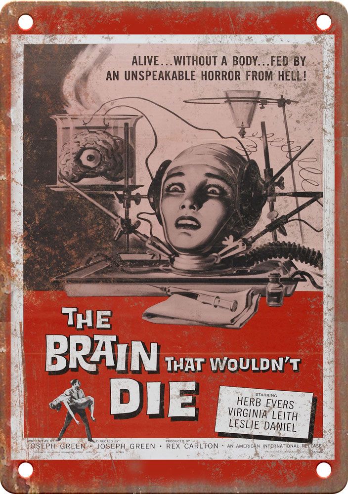 The Brain That Would Die Movie Poster Metal Sign