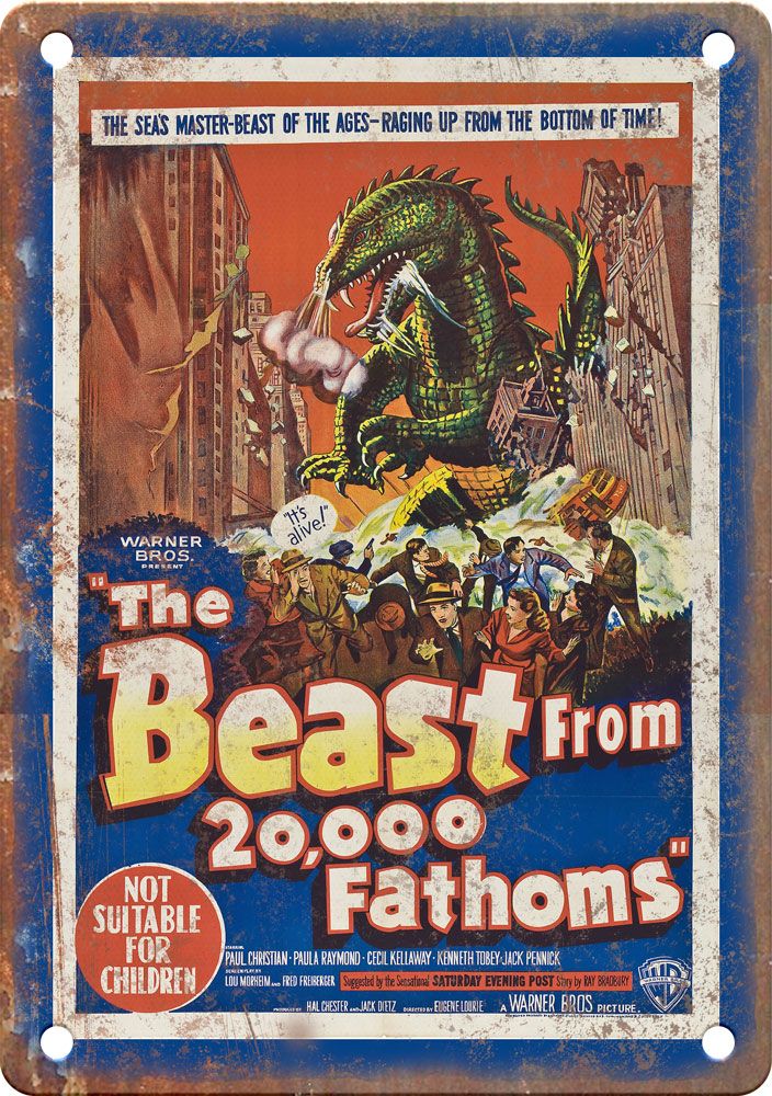 Beast From 20,000 Fathoms Movie Poster Metal Sign