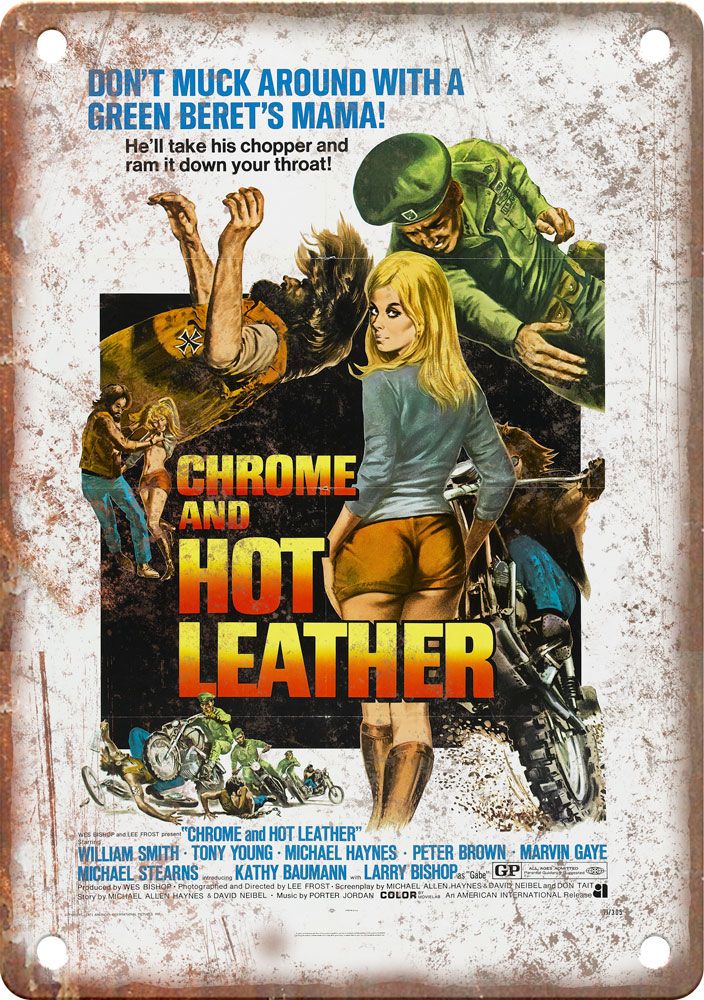 Chrome and Hot Leather Movie Poster Metal Sign