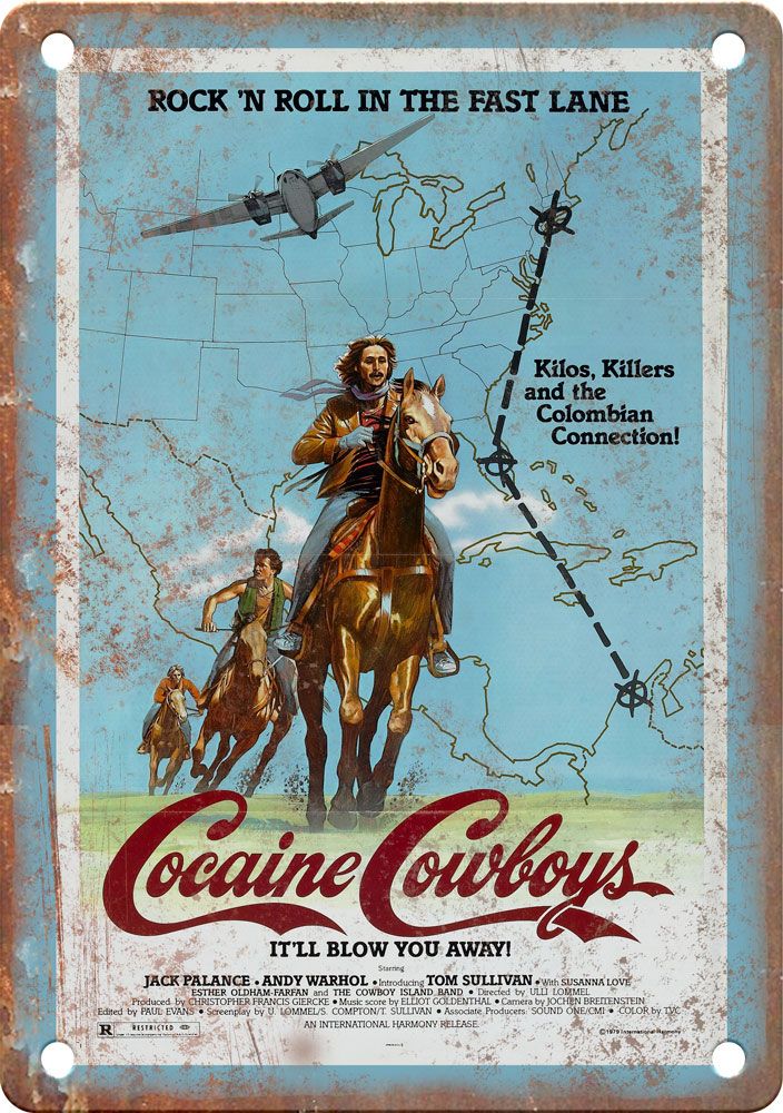 Cocaine Cowboys Vintage Movie Poster Metal Sign