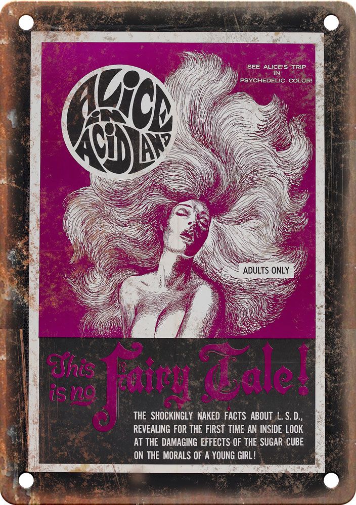 Alice in acidland Vintage Movie Poster Metal Sign