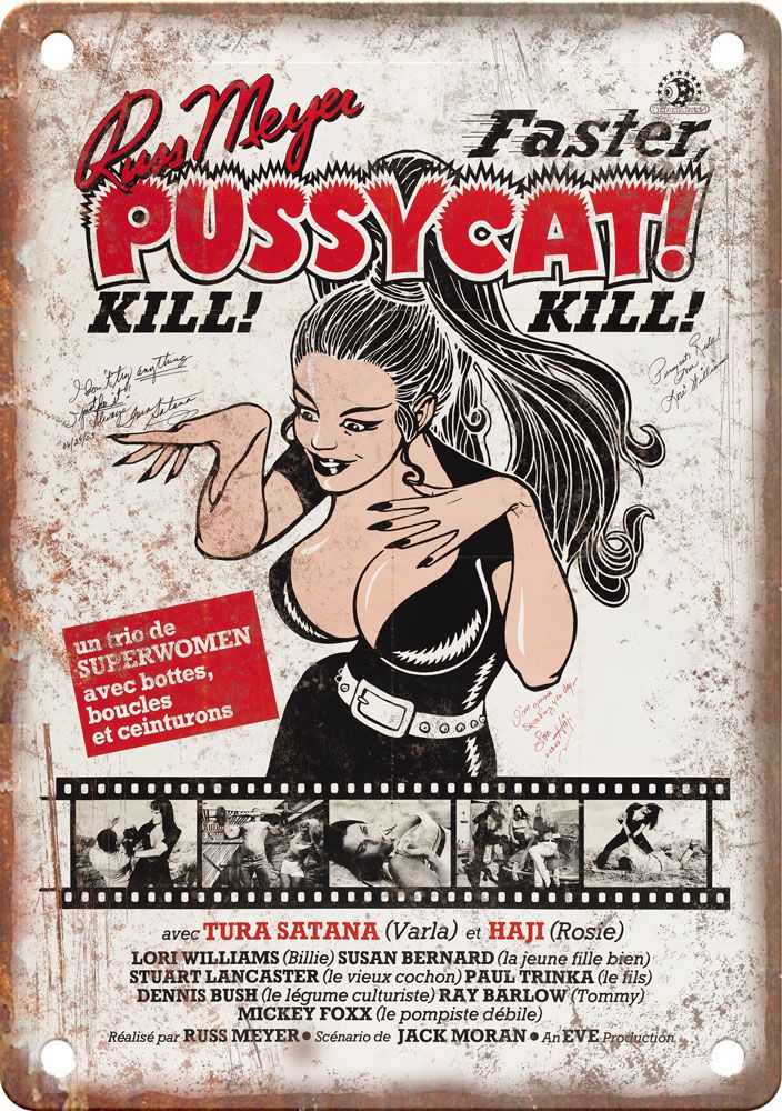 Russ Meyer Pussycat Vintage Movie Poster Metal Sign