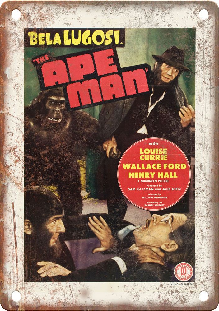 The Ape Man Bela Lugosi Movie Poster Reproduction Metal Sign