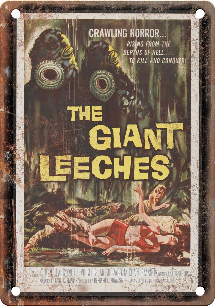 The Giant Leeches Movie Poster Reproduction Metal Sign