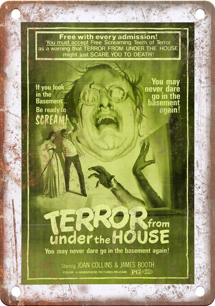 Terror from under the House Movie Poster Reproduction Metal Sign
