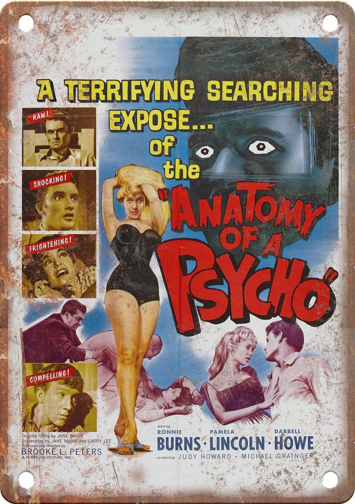 Anatomy of a Psycho Movie Poster Reproduction Metal Sign