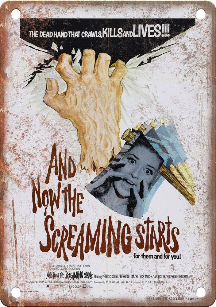 And Now The Screaming Starts Movie Poster Reproduction Metal Sign