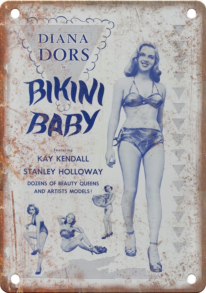 Diana Dors Bikini Baby Movie Poster Reproduction Metal Sign