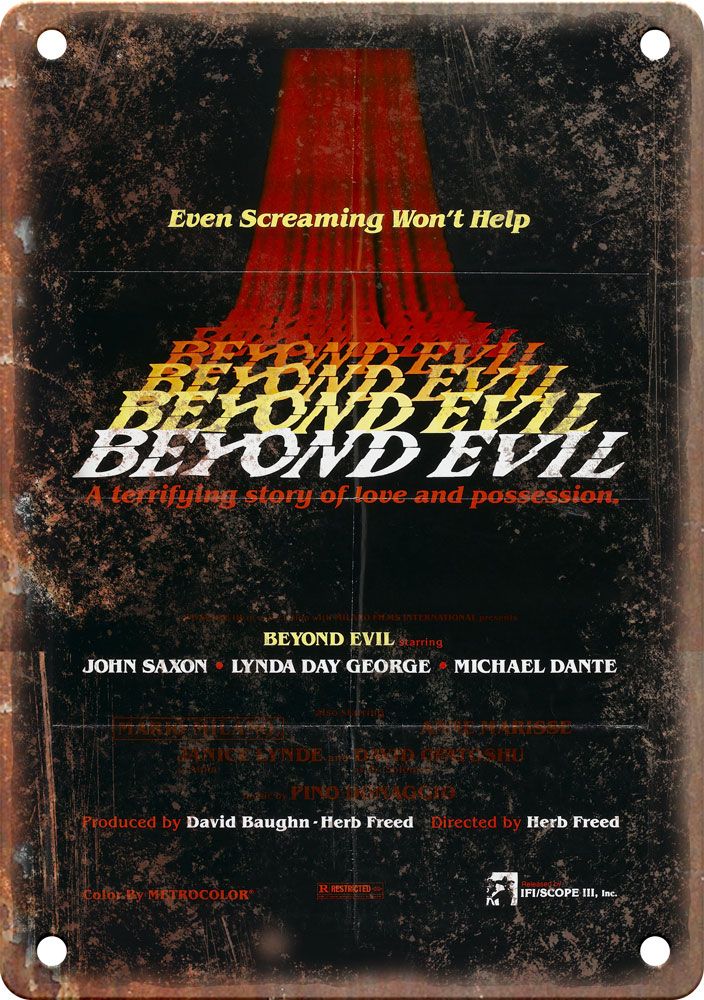 Beyond Evil Movie Poster Reproduction Metal Sign