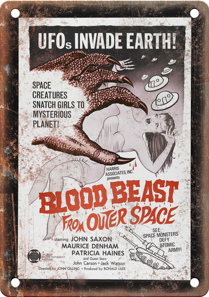 Blood Beast From Outer Space Movie Poster Reproduction Metal Sign