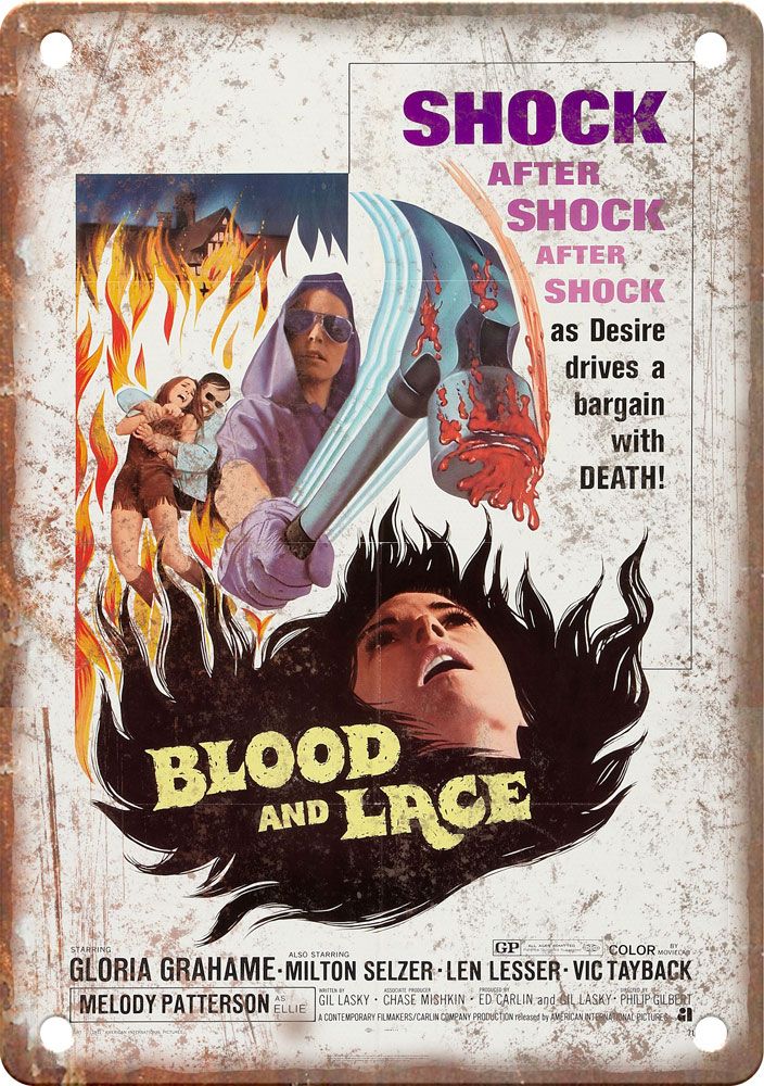 Blood and Lace Glori Grahame Movie Poster Reproduction Metal Sign