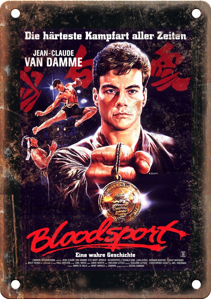 Bloodsport Van Damme Movie Poster Reproduction Metal Sign