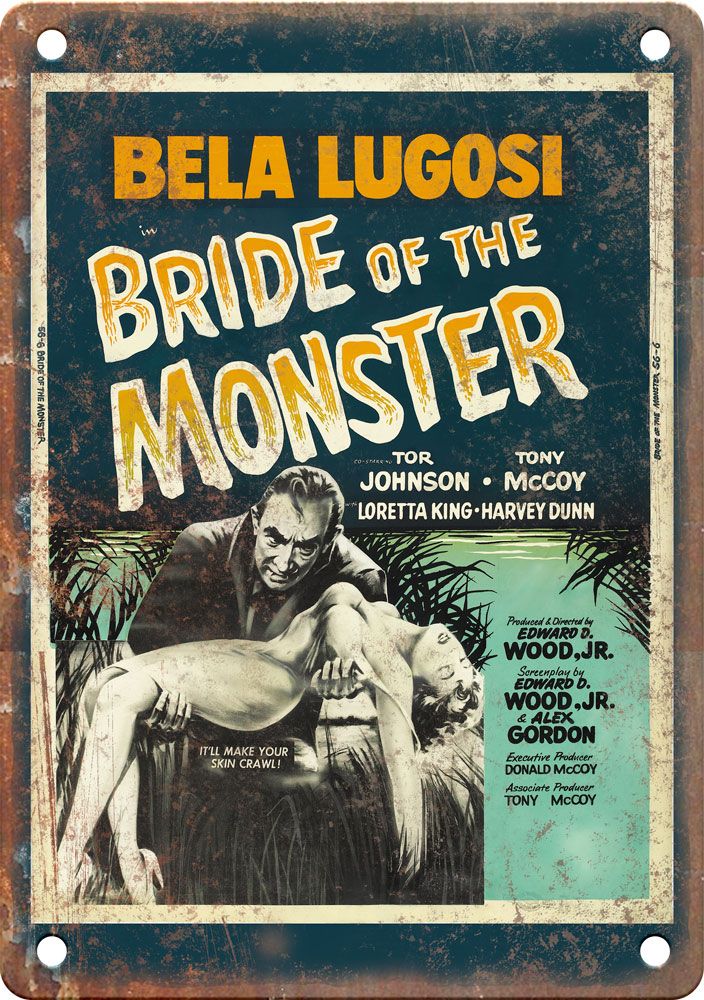 Bella Lugosi Bride of the Monster Movie Poster Reproduction Metal Sign
