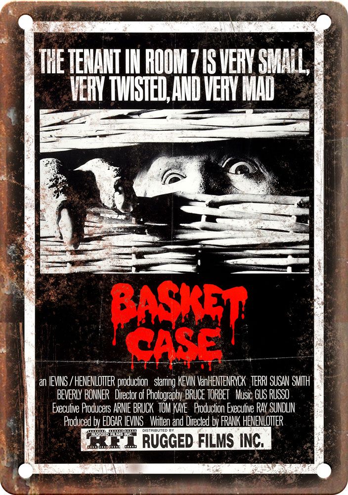 Basket Case Rugged Films Movie Poster Reproduction Metal Sign