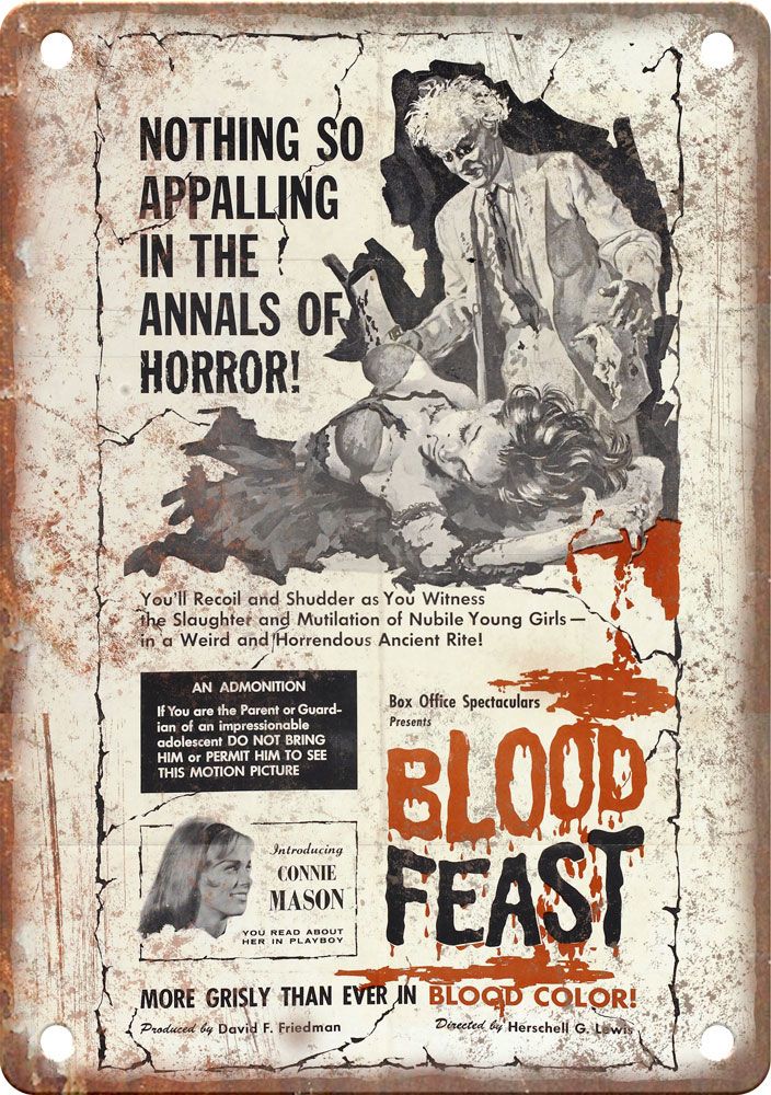 Blood Feast Movie Poster Reproduction Metal Sign
