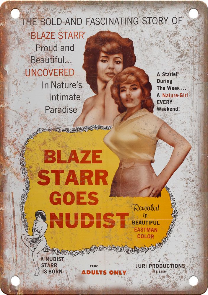 Blaze Starr goes Nudist Movie Poster Reproduction Metal Sign