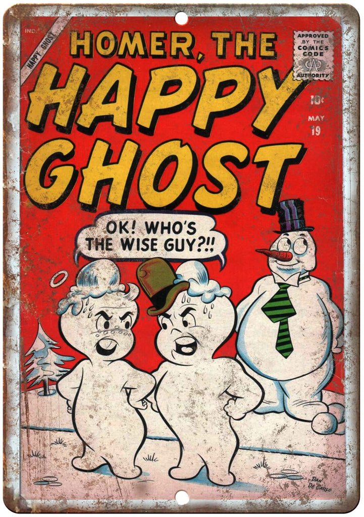 Happy Ghost Comic Code Authority Cover Art Metal Sign
