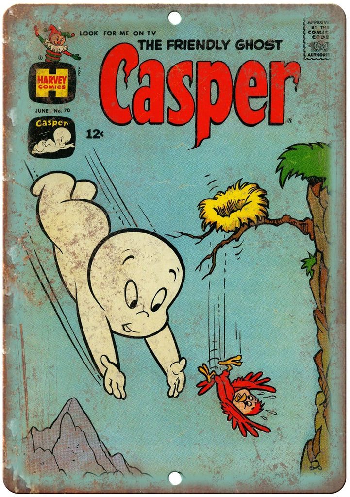 Casper Friendly Ghost Harvey Comic Art Metal Sign