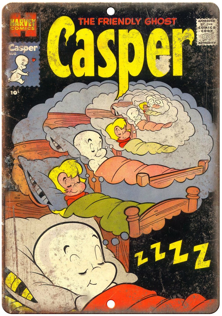 Casper The Friendly Ghost Comic Strip Art Metal Sign