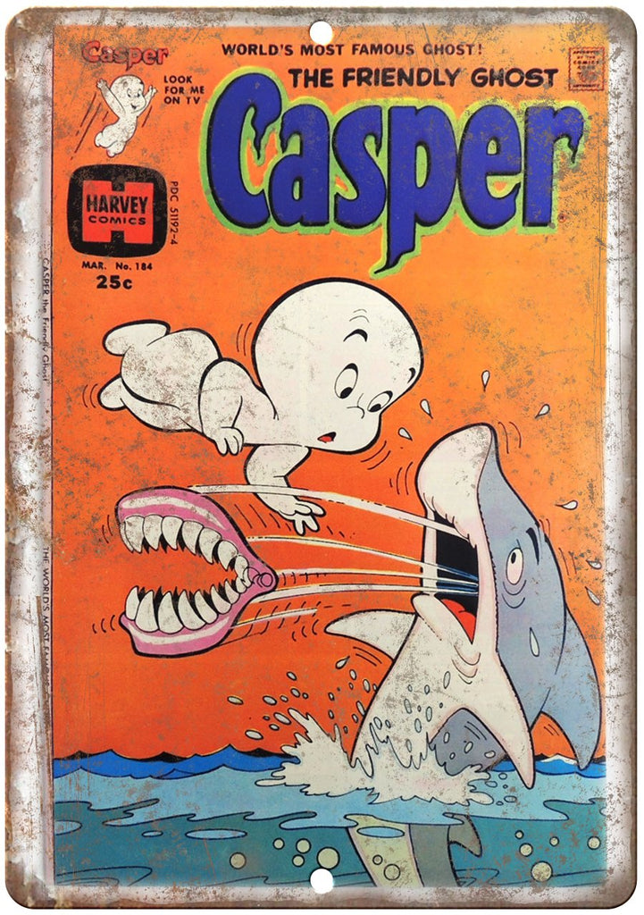 Casper The Ghost Harvey Vintage Comic Metal Sign